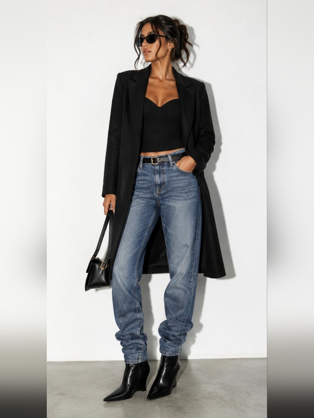 Classic Black Pointed-Heel Boots - Black